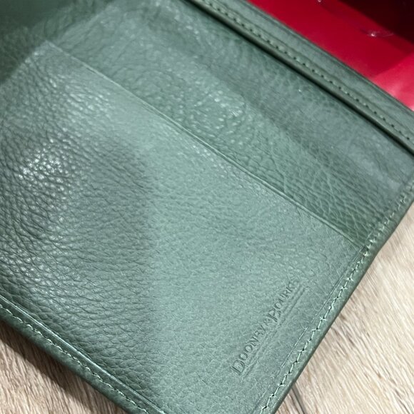 DOONEY & BOURKE Green / Brown Florentine Leather Large Clutch Wallet Organizer - Picture 6 of 6